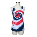 Preshrunk Cotton Tank Top Vest Americana Red White and Blue Swirl Tie-Dye