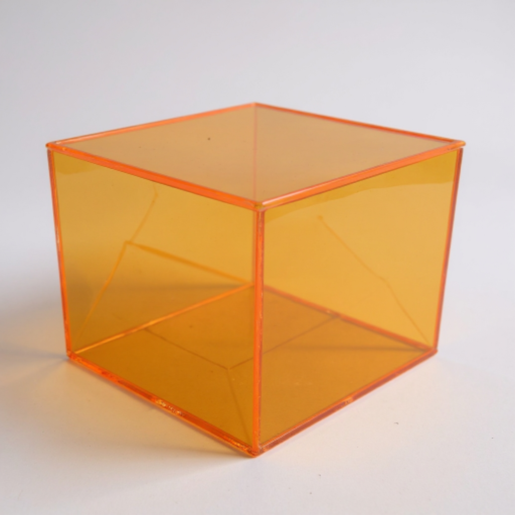 C. Wonder Neon Orange Acrylic Cube Display Case