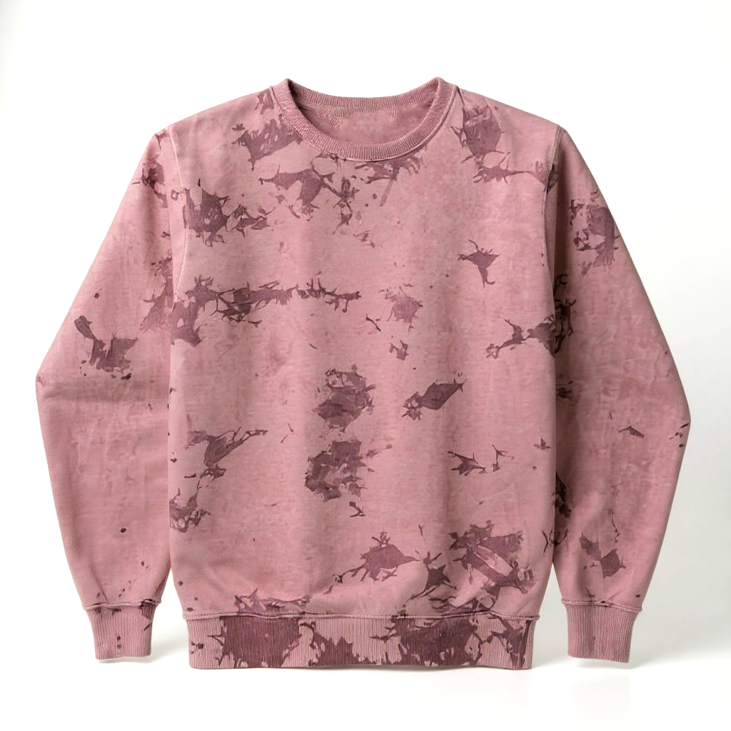 Fleece Crush Crewneck Sweatshirt Quartz Pink Tie Dye