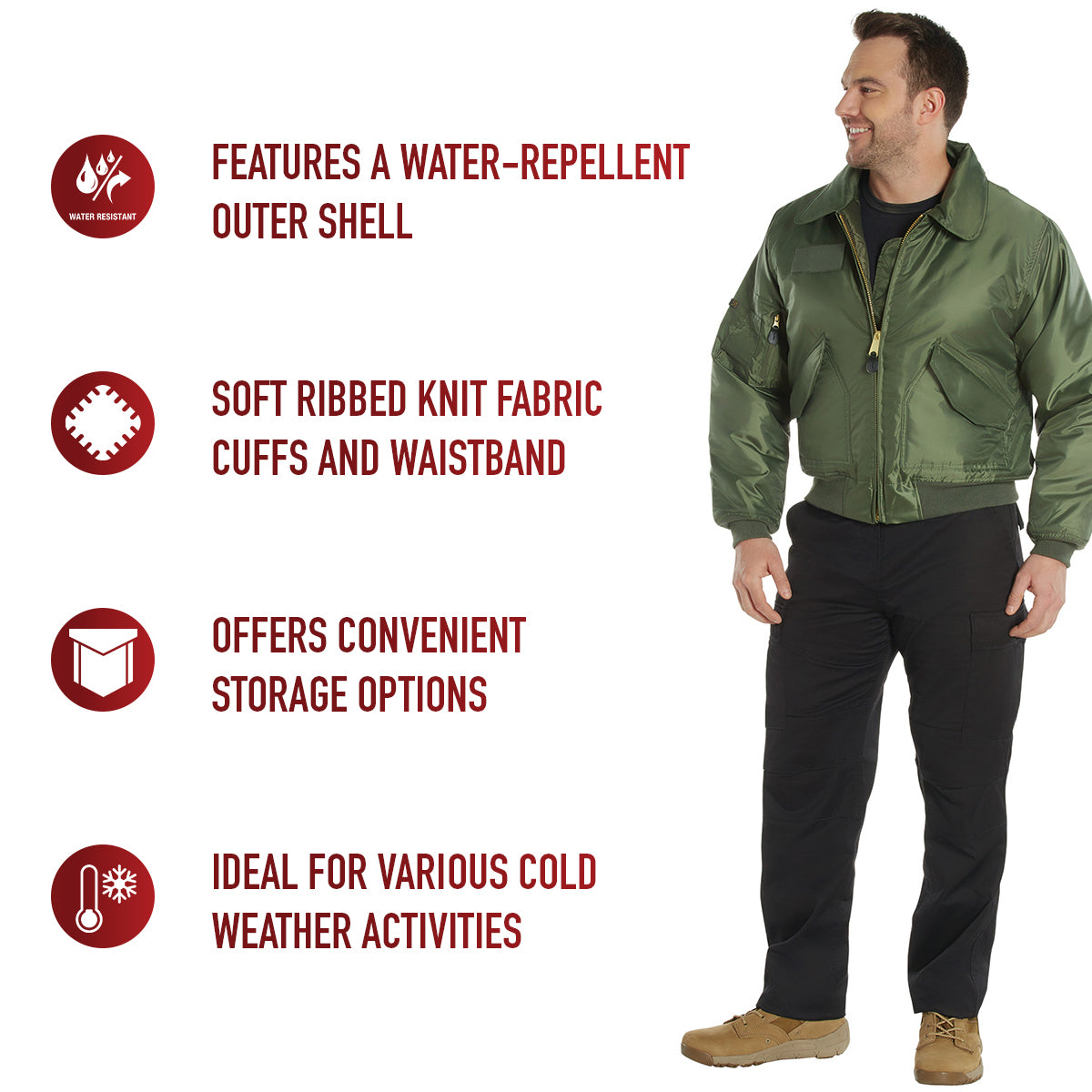 Rothco CWU-45P Flight Jacket Black and Sage Green