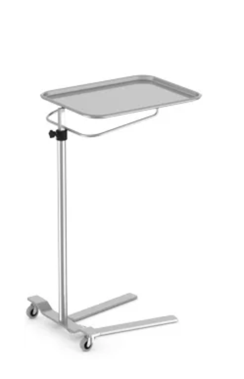 Mayo Type Stand, Stainless Steel, Foot Operated, 12.5" W x 19" D Tray (Wholesale)
