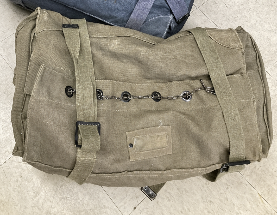 Vintage Italian Canvas Duffle Bag