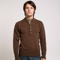 Vintage US GI 5 Button Jeep Sweater / Brown *REAL DEAL*