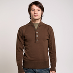 Vintage US GI 5 Button Jeep Sweater / Brown *REAL DEAL*