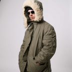 Vintage US GI Military N3B Arctic Snorkel Parka with Fur Trim Hood