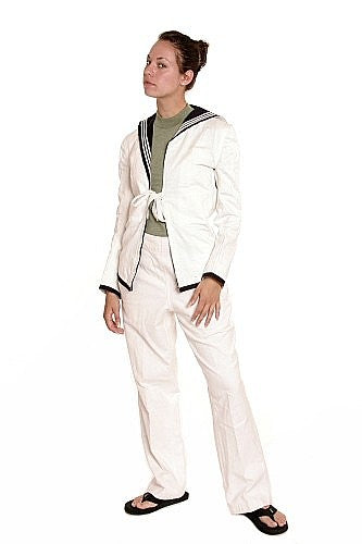 W  British Naval Sailor White Uniform Vintage 1951
