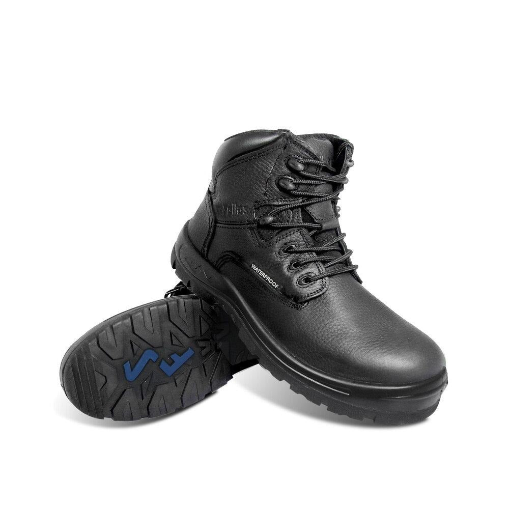 Poseidon Waterproof Black Leather Work Boot