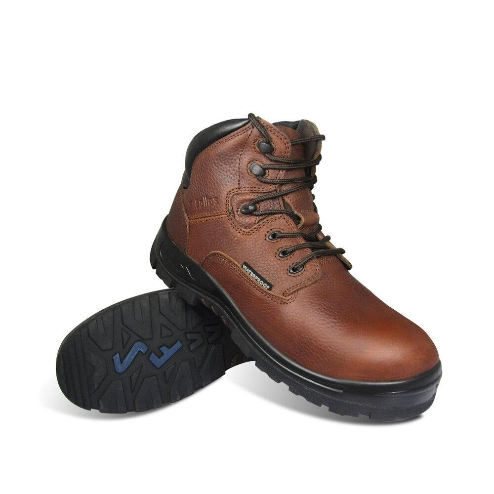 Poseidon Waterproof Brown Leather Work Boot – Men's Sizes 7–14