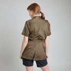 Vintage Italian Military Short Sleeved Safari Belted Shirt/ Women / Issued