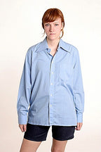 Women's Wing Collar Dress Shirt 1-Pocket Style