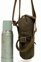 Cylindrical Liquid Container Carry Bag Green Canadian Cold War Era