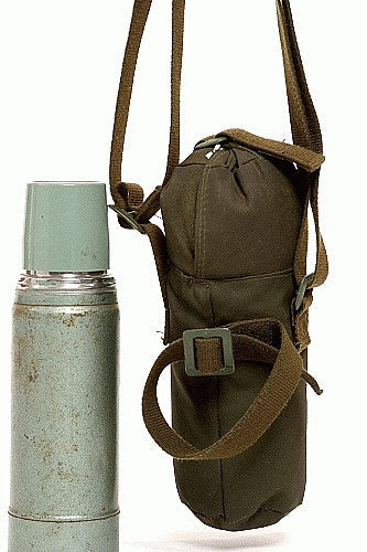 Cylindrical Liquid Container Carry Bag Green Canadian Cold War Era