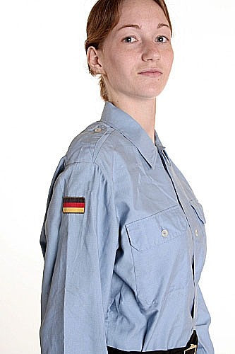 West German Navy Long Sleeve Blue Dress Shirt Blue / Good / 4