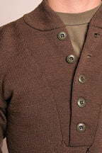 Vintage US GI 5 Button Jeep Sweater / Brown *REAL DEAL*