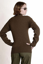 Vintage US GI 5 Button Jeep Sweater / Brown *REAL DEAL*