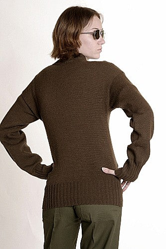 Vintage US GI 5 Button Jeep Sweater / Brown *REAL DEAL*