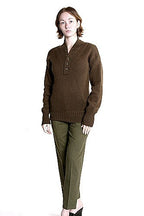 Vintage US GI 5 Button Jeep Sweater / Brown *REAL DEAL*