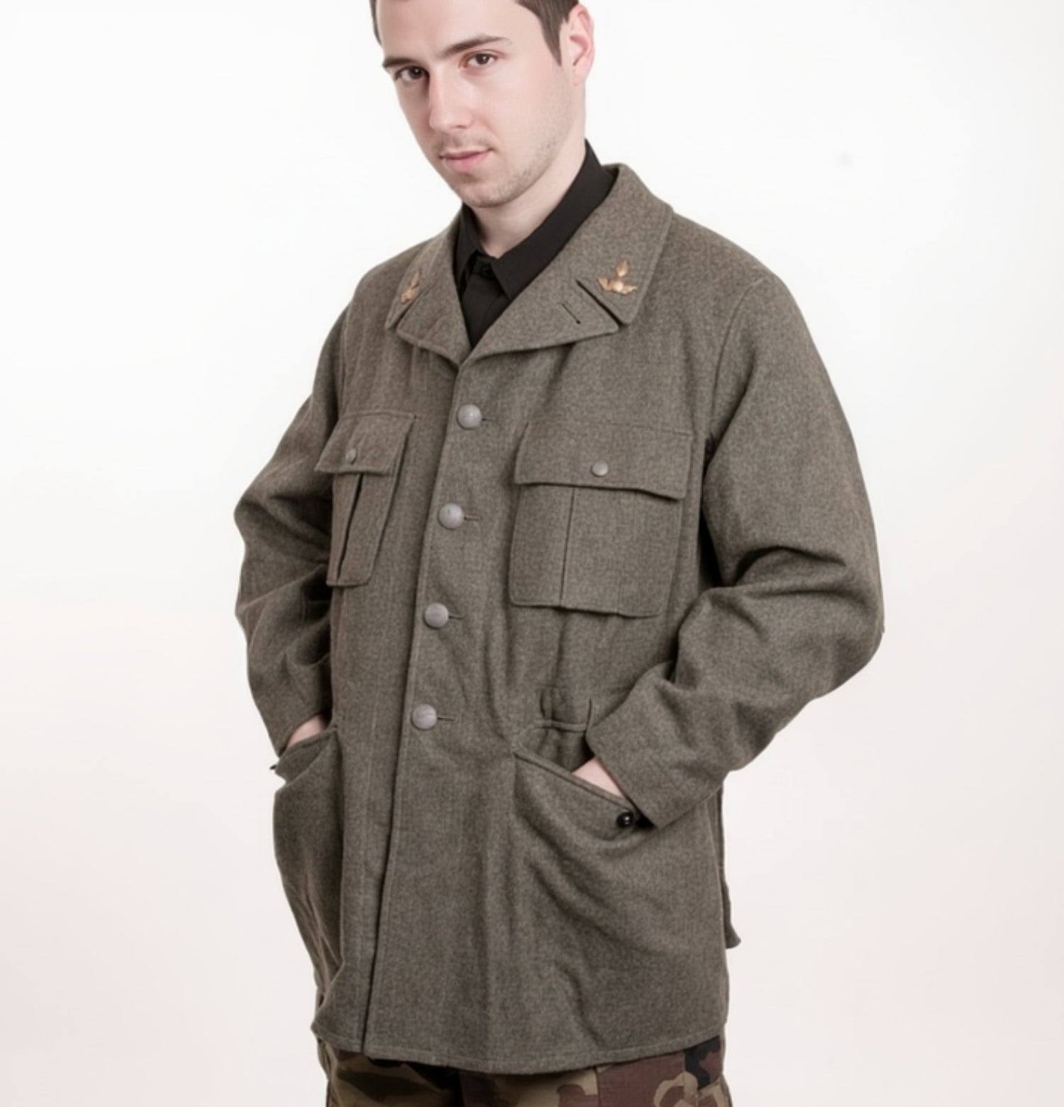 Vintage Swedish M39 Wool Combat Jacket | 6 Pocket WWII Military