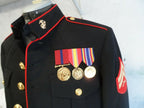 Authentic 43L Rare USMC Dress Blue  Lance Corporal Jacket  With 3 Medals - SOLD