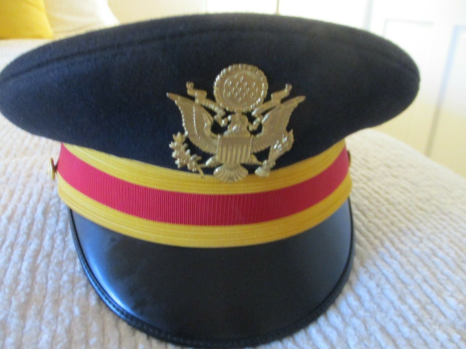 army dress blue hat US Army Officer M1912 Dress Blue Cap for Infantry Field Grade Officer 7 1/8